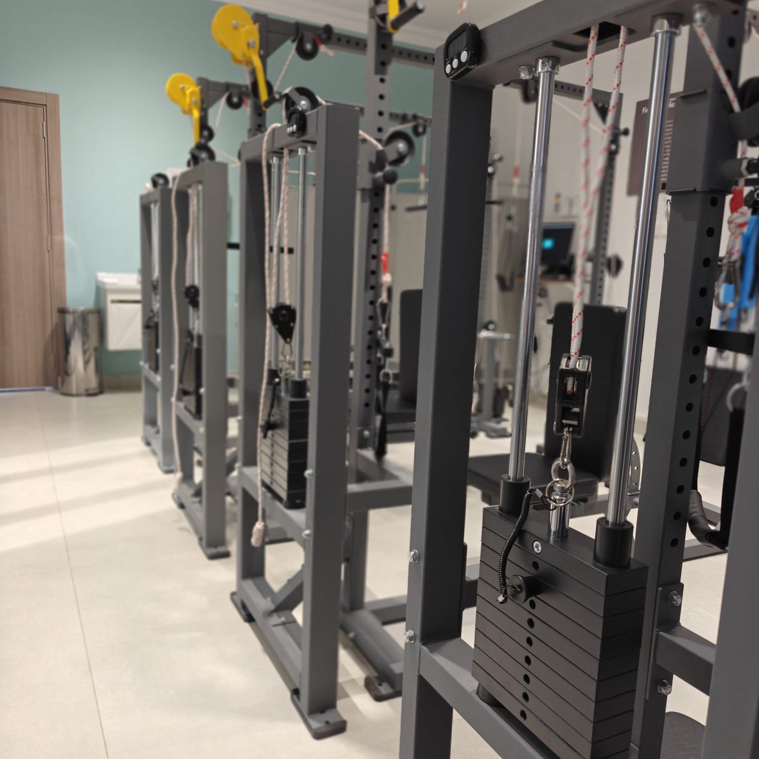 Rehabilitation and exercise therapy equipment at CBP Precision Spine Center in Muscat