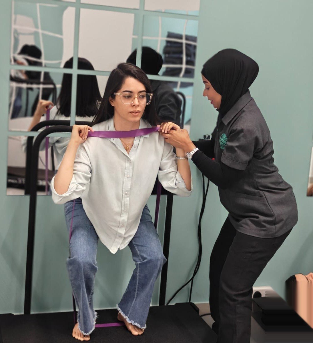 Physiotherapy session at CBP Precision Spine Center, Muscat