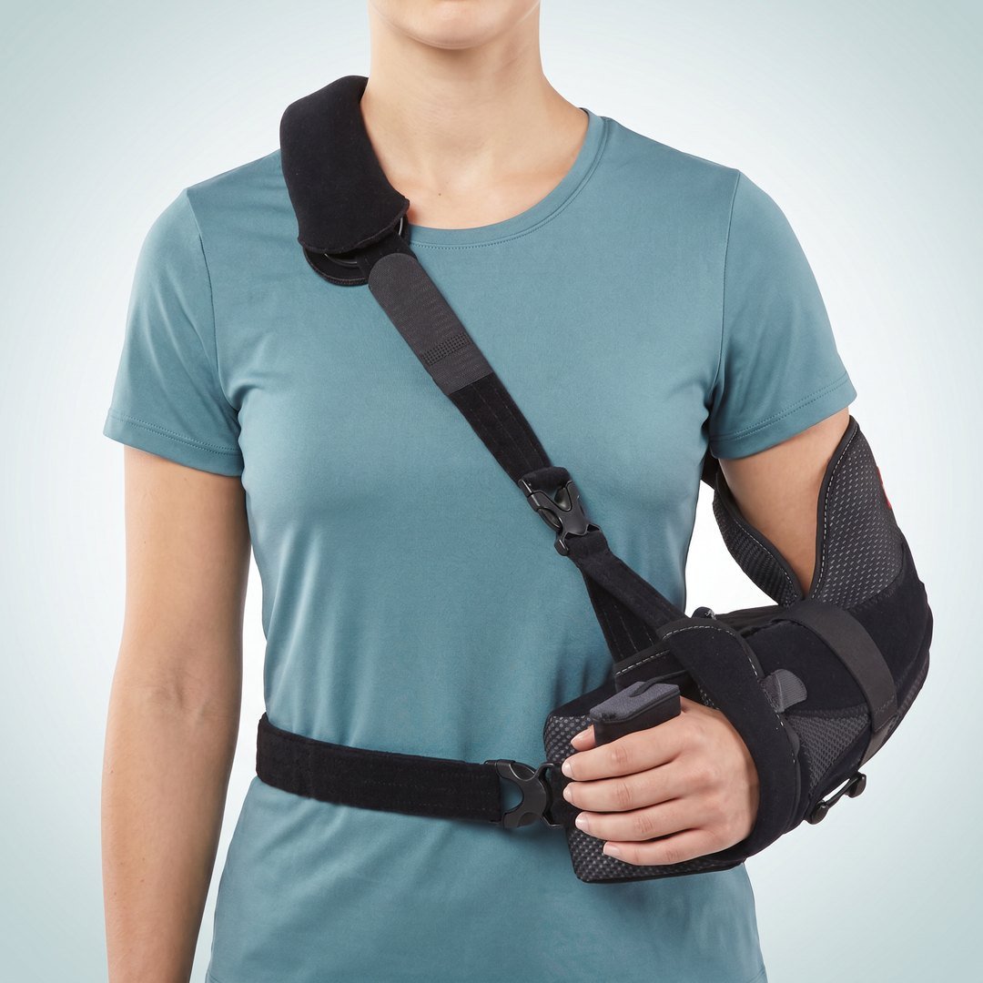 Shoulder support brace fitted at CBP Precision Spine Center